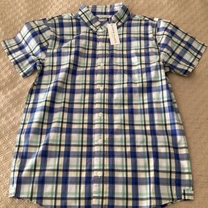 Janie and Jack boys size 16 new with tags multicolor plaid short sleeve shirt